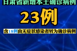 甘肃新增本土确诊病例12例︰(甘肃新增本土确诊病例6例)