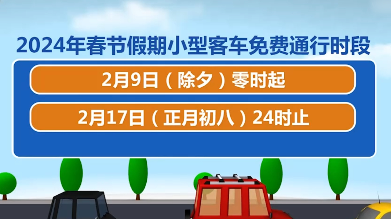 “24年春节高速路免费的时间	” 21年春节高速公路免费时间设定？-第2张图片