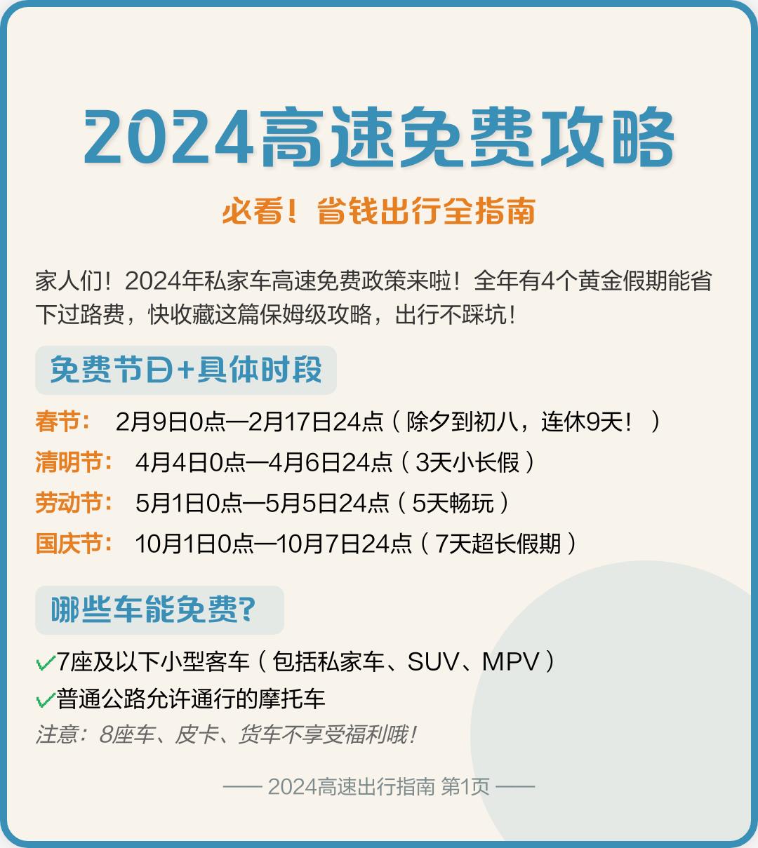 “过年高速免费从什么时候开始2024” 过年高速免费到啥时候？-第2张图片